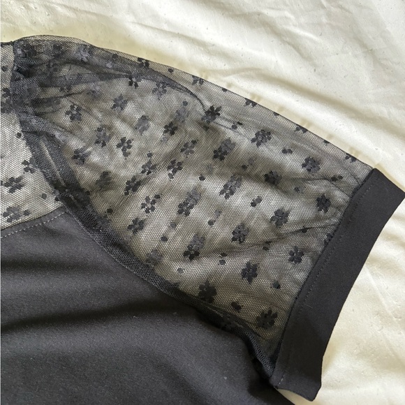 Elegant Black Sheer Sleeve Top, Worn Once! - Picture 5 of 8